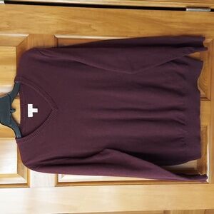 - Sonoma Men's V-Neck Soft Sweater in Deep Burgundy, Size Large, Like New